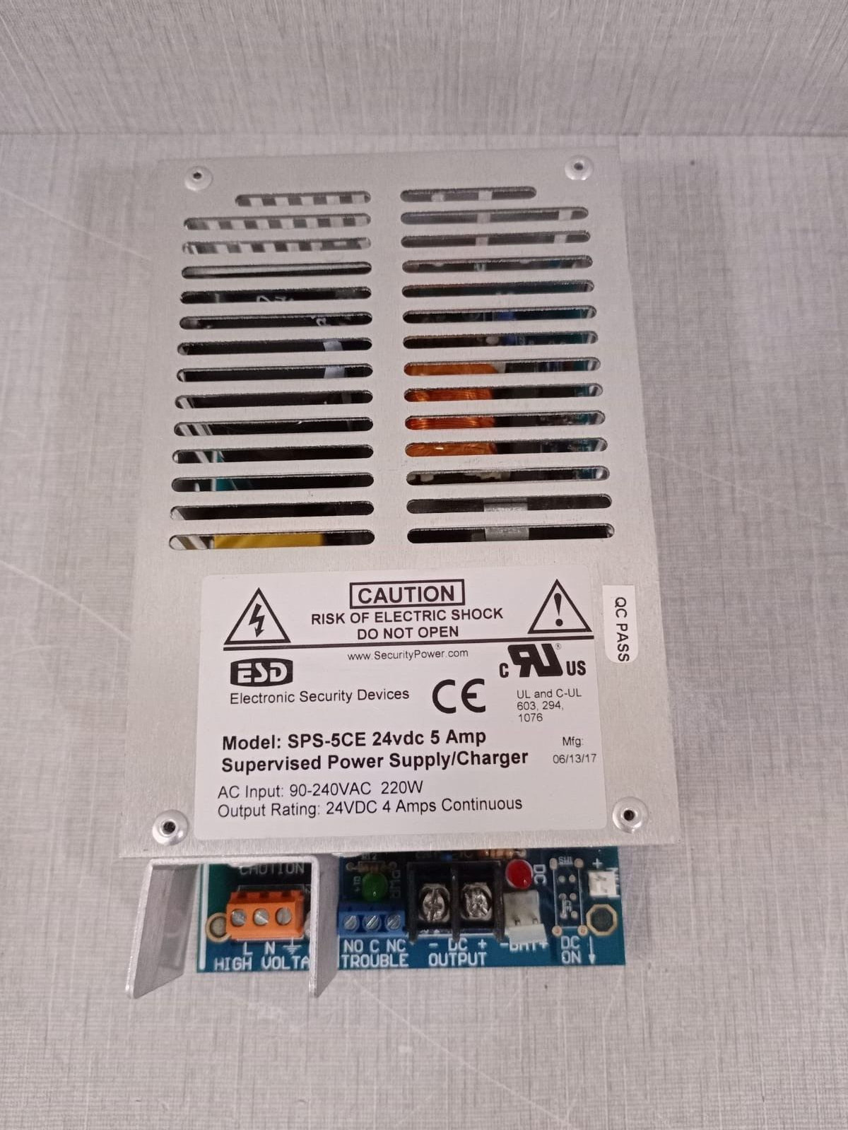Electronic Security Devices SPS-5CE 5A Supervised Power Supply/Charger