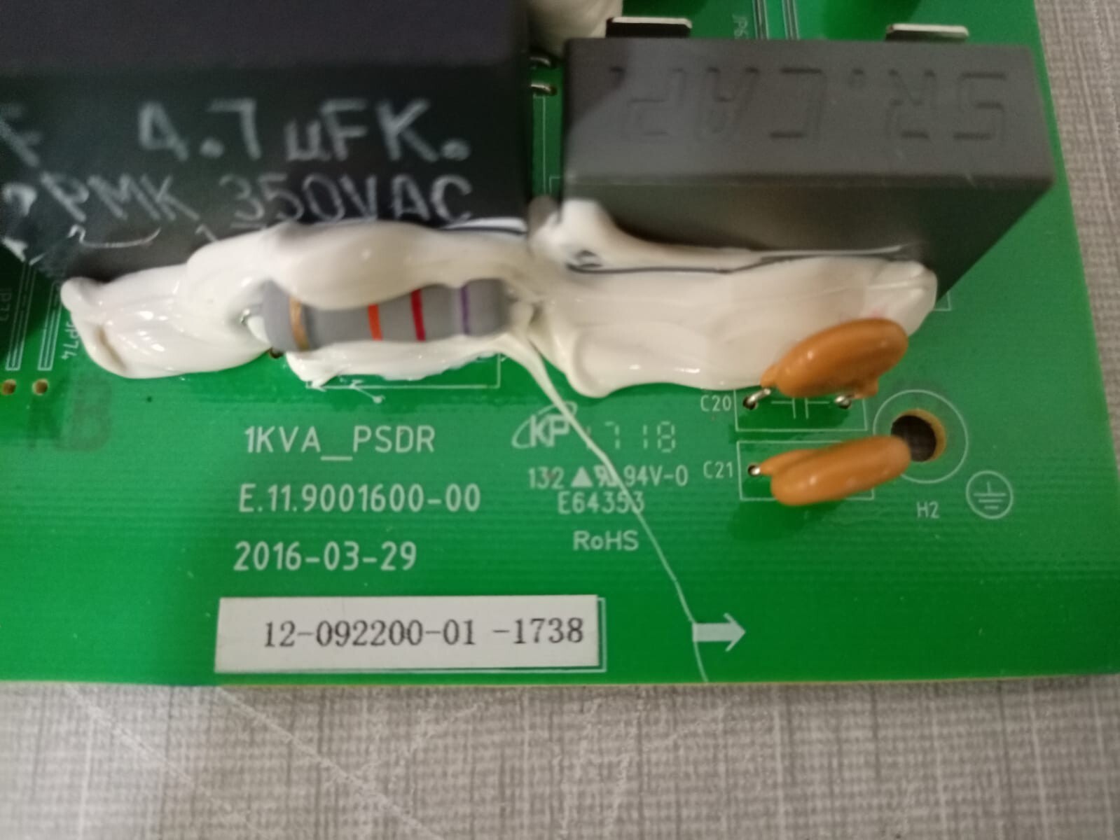 1KVA 092200 1KVA PSDR / 1KVA_PSDR E.11.9001600-00 / 12-092200-01-1738 PRINTED CIRCUIT BOARD 6