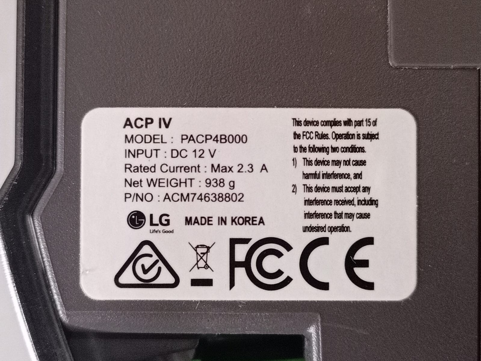 LG ACM74638802 LG ACP IV PACP4B000 ACM74638802 HVAC Controller/Advanced Control Platform IV 6