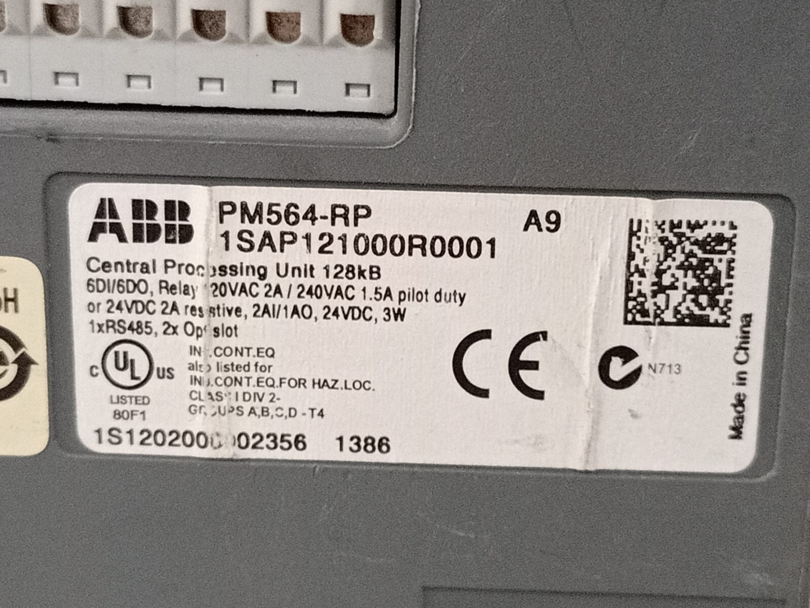 ABB 1SAP121000R0001 ABB PM564-RP A9 CENTRAL PROCESSING UNIT 128kB ETHERNET 1SAP121000R0001 2