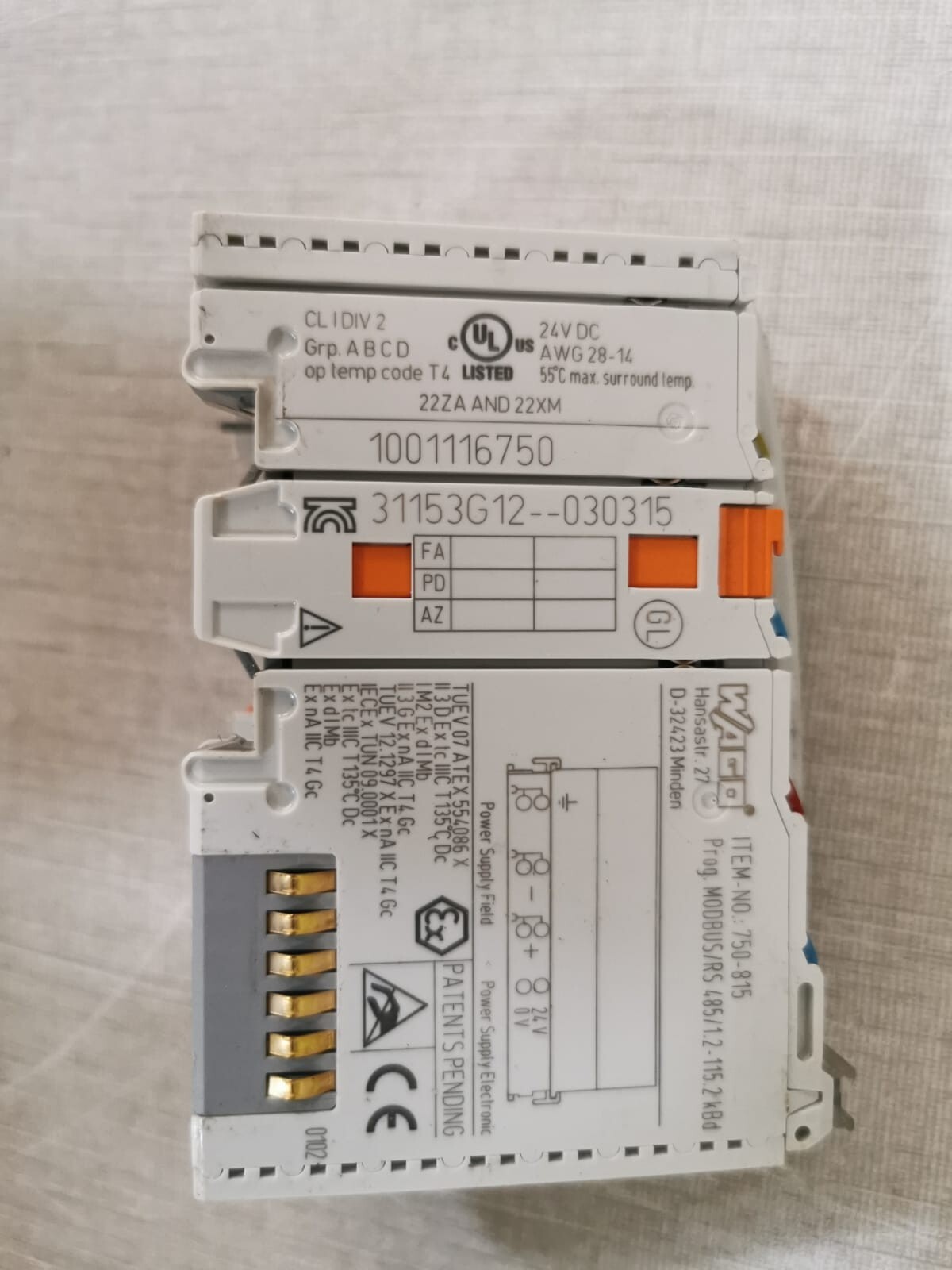 WAGO 750-815 WAGO 750-815 module 24 V DC 3