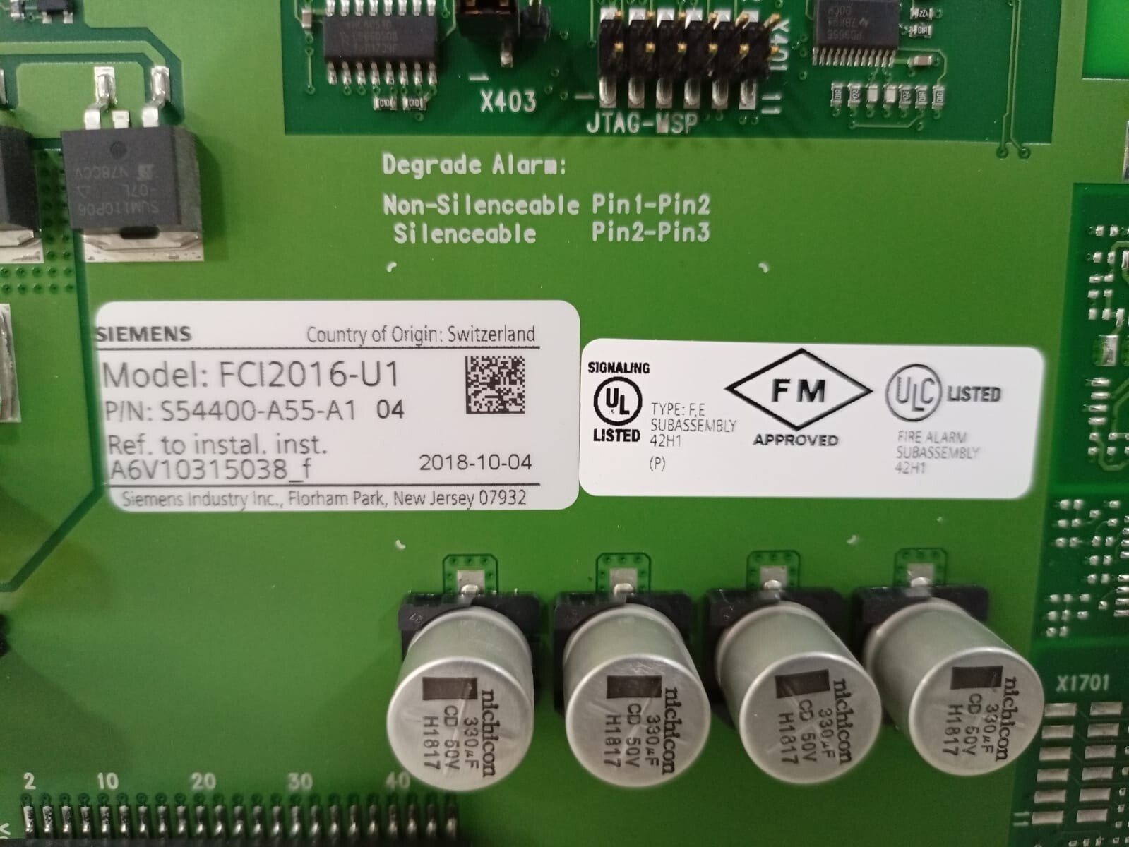Siemens FCI2016-U1 Siemens FCI2016-U1 S54400-A55-A1 Fire Alarm Periphery Board 2