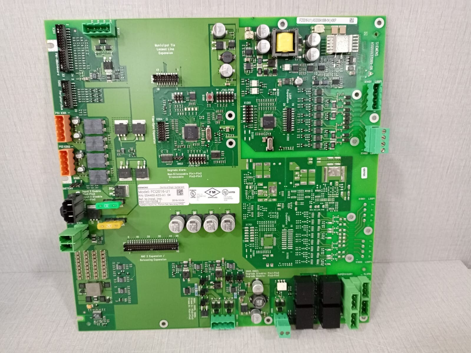 Siemens FCI2016-U1 S54400-A55-A1 Fire Alarm Periphery Board