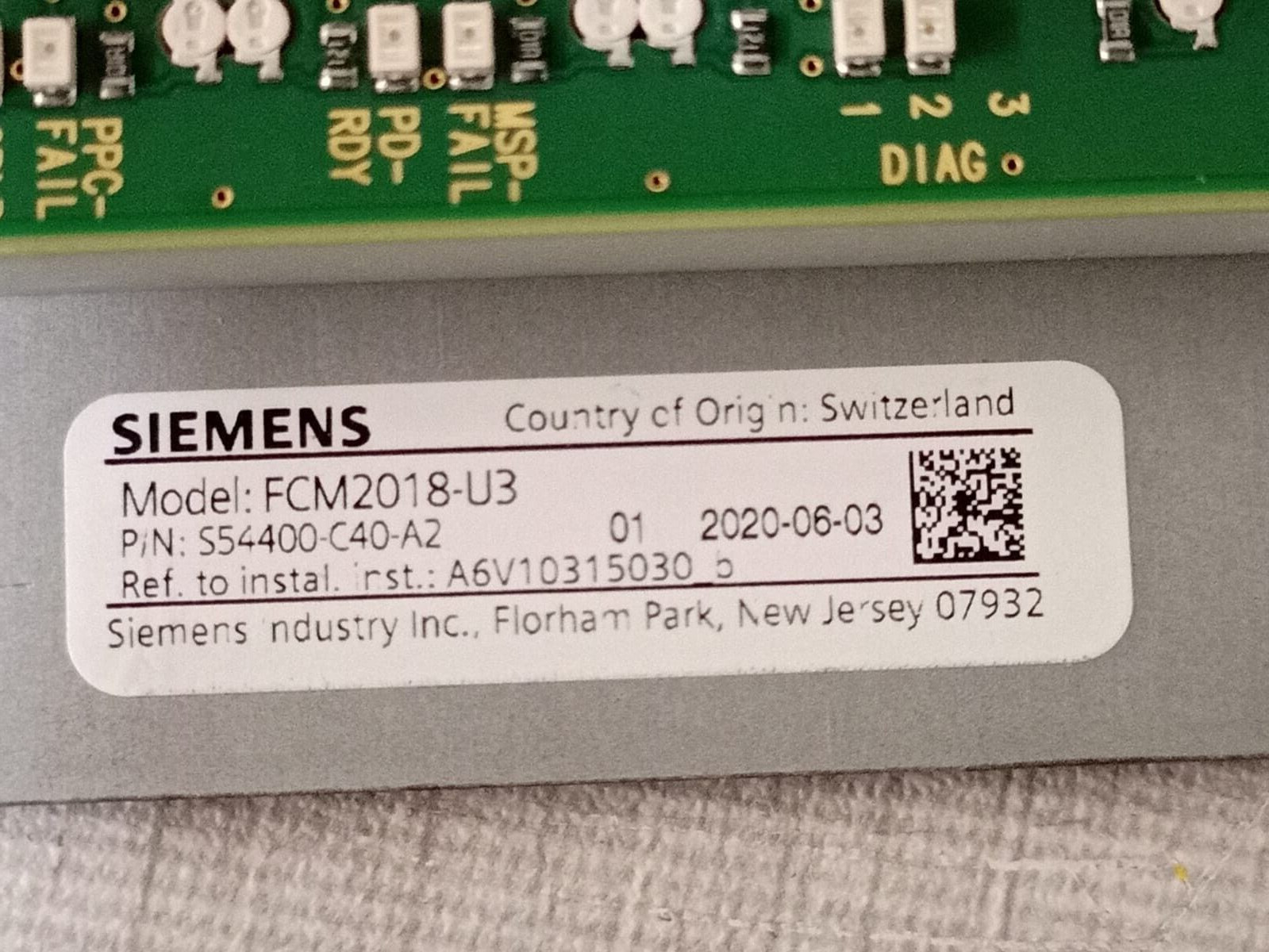 Siemens FCM2018-U3 SIEMENS FCM2018-U3 OPERATING UNIT 2