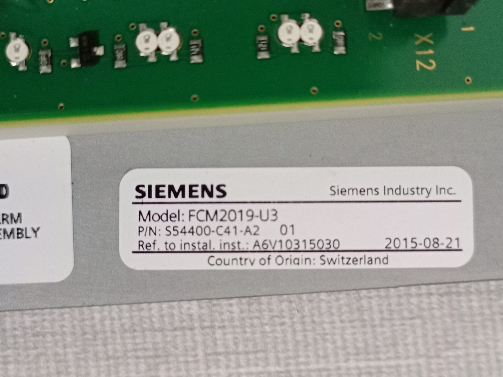 Siemens FCM2019-U3 SIEMENS FCM2019-U3 FIRE CONTROL PANEL 6