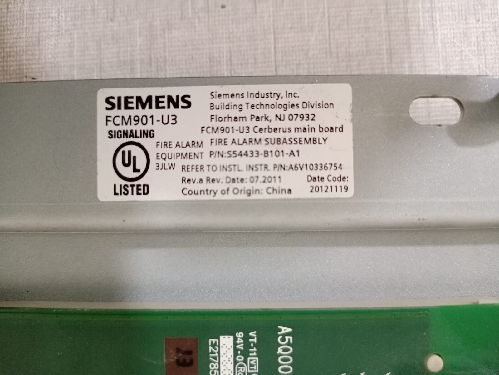 Siemens FCM901-U3 Siemens FCM901-U3 Cerberus Main Board 5