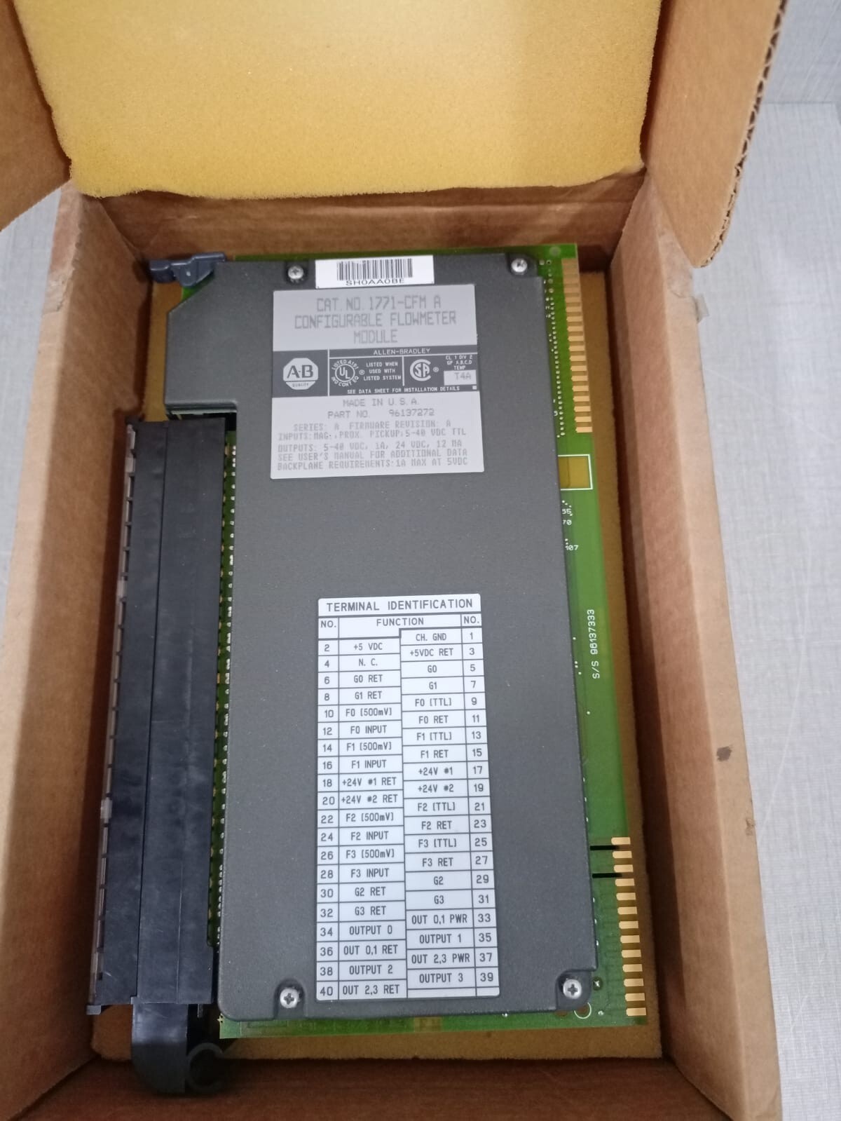 Allen Bradley 1771-CFM A Configurable Flowmeter Module | Ser A | F/W Rev A