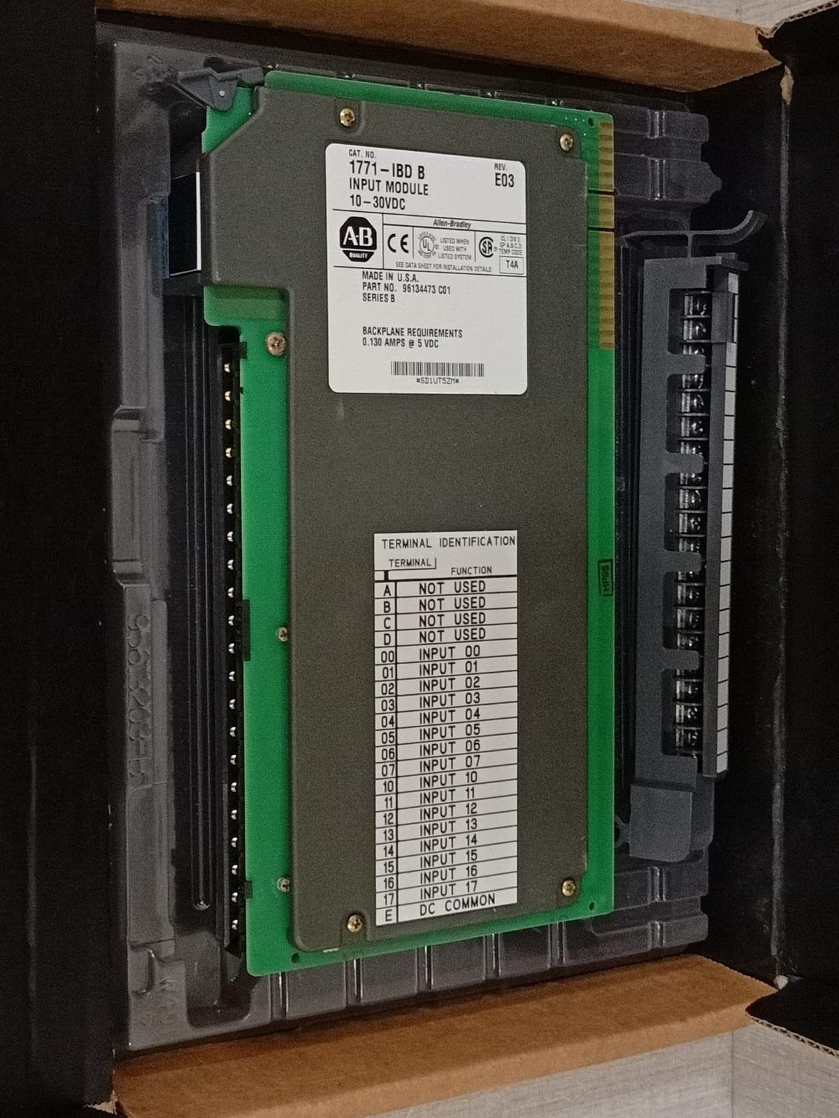 Allen-Bradley 1771-IBD Allen Bradley 1771-IBD B Input Module | Ser B | Rev E03 | 10-30VDC 2