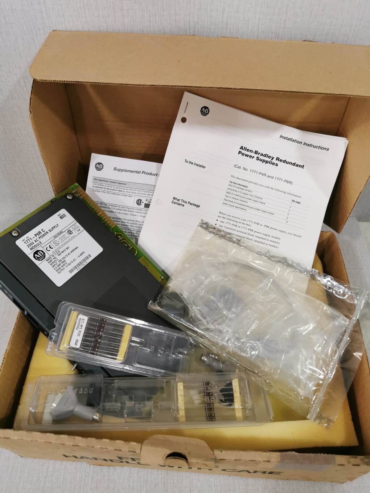 Allen-Bradley 1771-P6R Allen Bradley 1771-P6R C Rev. B03 220V AC Power Supply Module 6