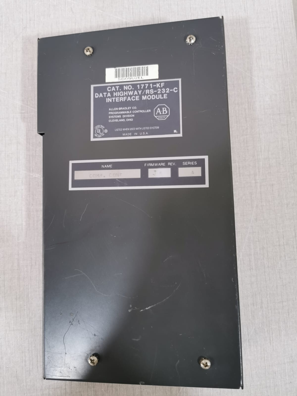 Allen-Bradley 1771-KF Allen Bradley 1771-KF Data Highway Interface Module/RS-232- C|F/W Rev. J|Ser A 3