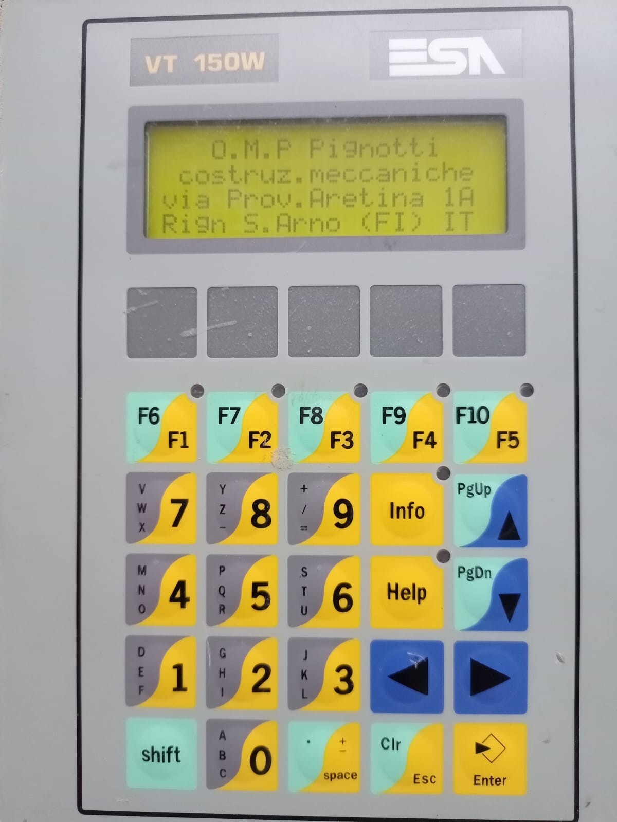 ESA VT150W00000 REV.1.1 ESA VT150W / VT150W00000 REV.1.1 Operator Panel 2