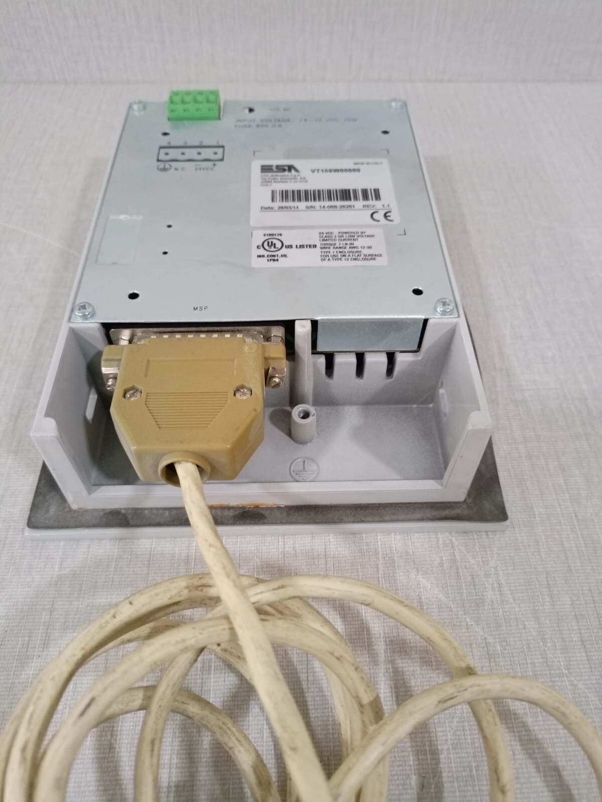 ESA VT150W00000 REV.1.1 ESA VT150W / VT150W00000 REV.1.1 Operator Panel 7