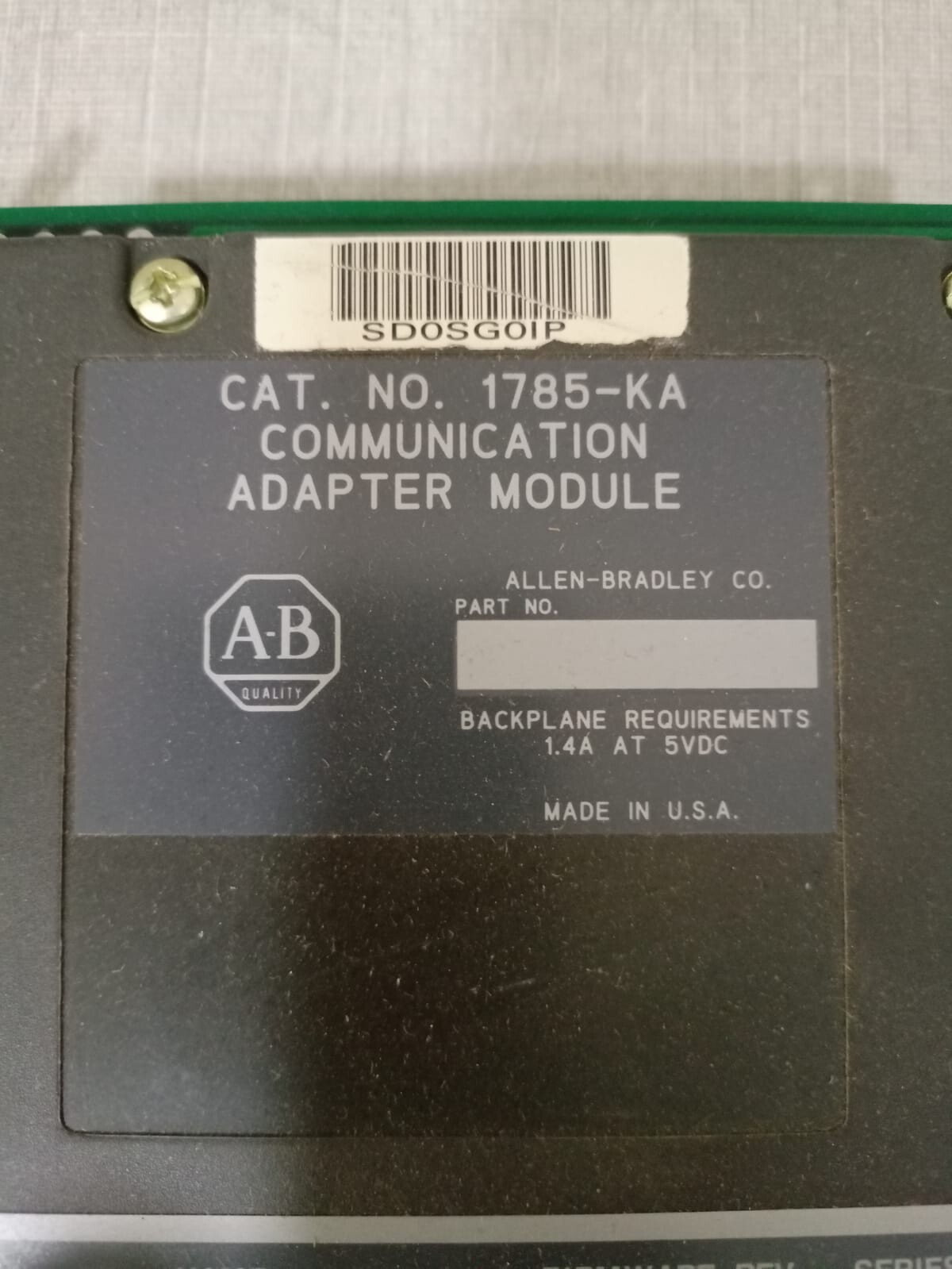 Allen-Bradley 1785-KA Allen Bradley 1785-KA Communication Adapter Module | Firmware Rev E | Series A 2