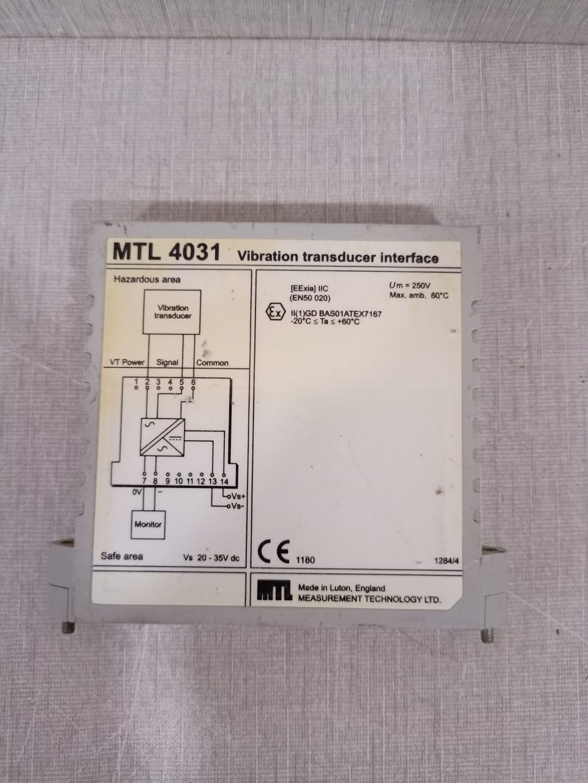 MTL MTL 4031 MTL4031 Vibration Transducer Interface 2