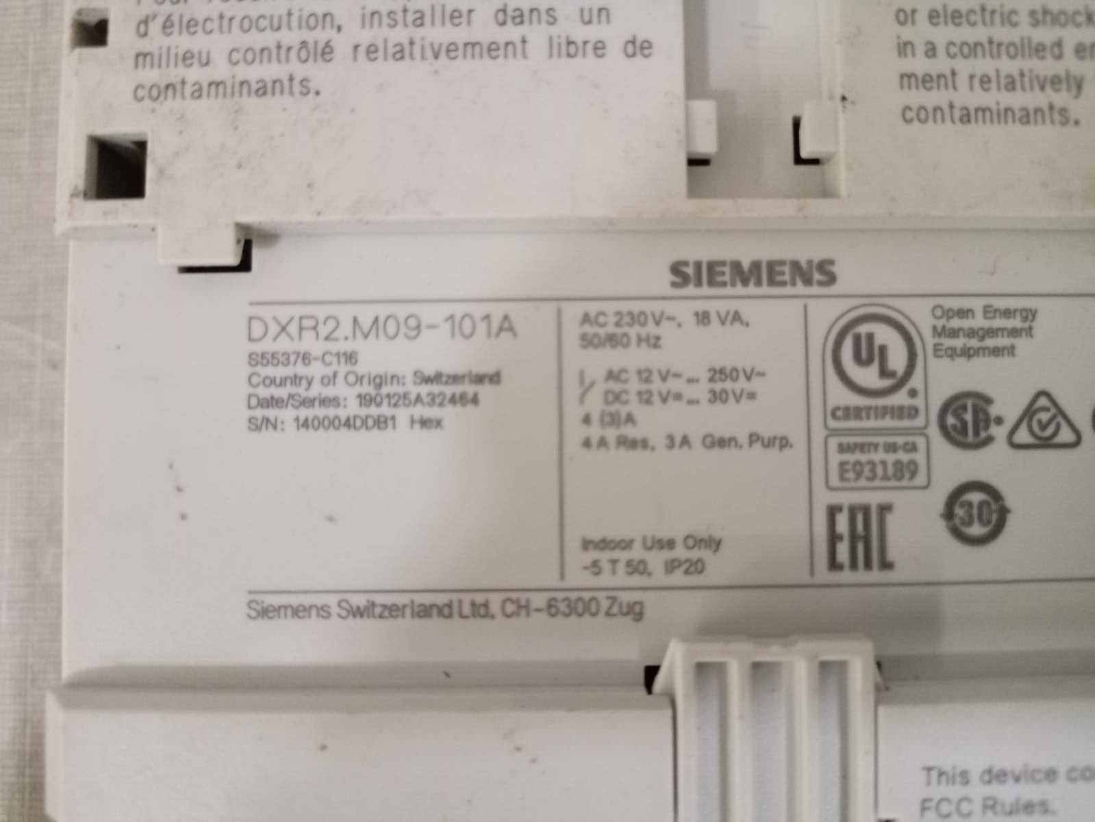 Siemens DXR2.M09-101A SIEMENS DXR2.M09-101A COMPACT ROOM AUTOMATION STATION 4