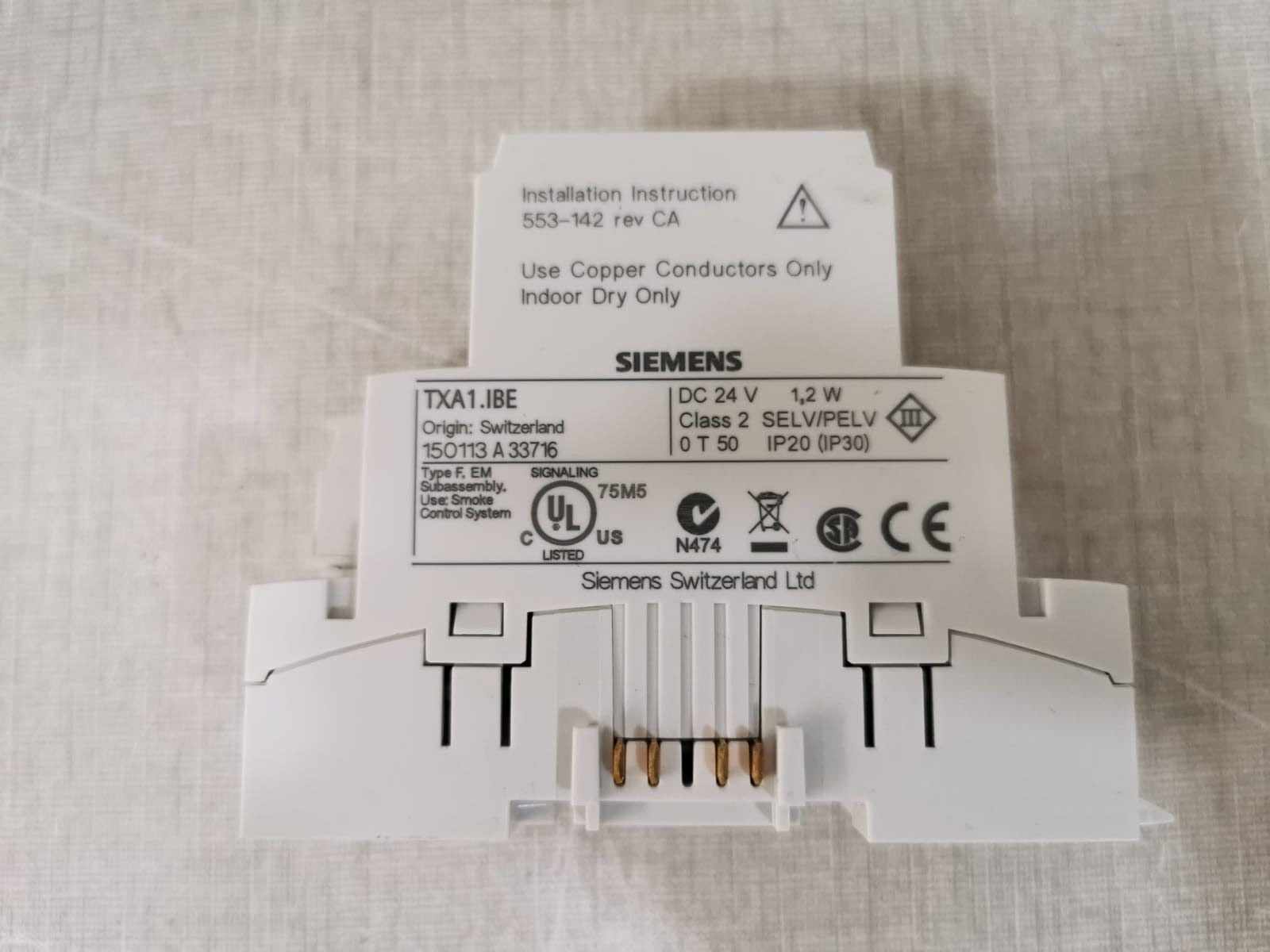 Siemens TXA1.IBE Siemens TXA1.IBE Bus Connection Module 3