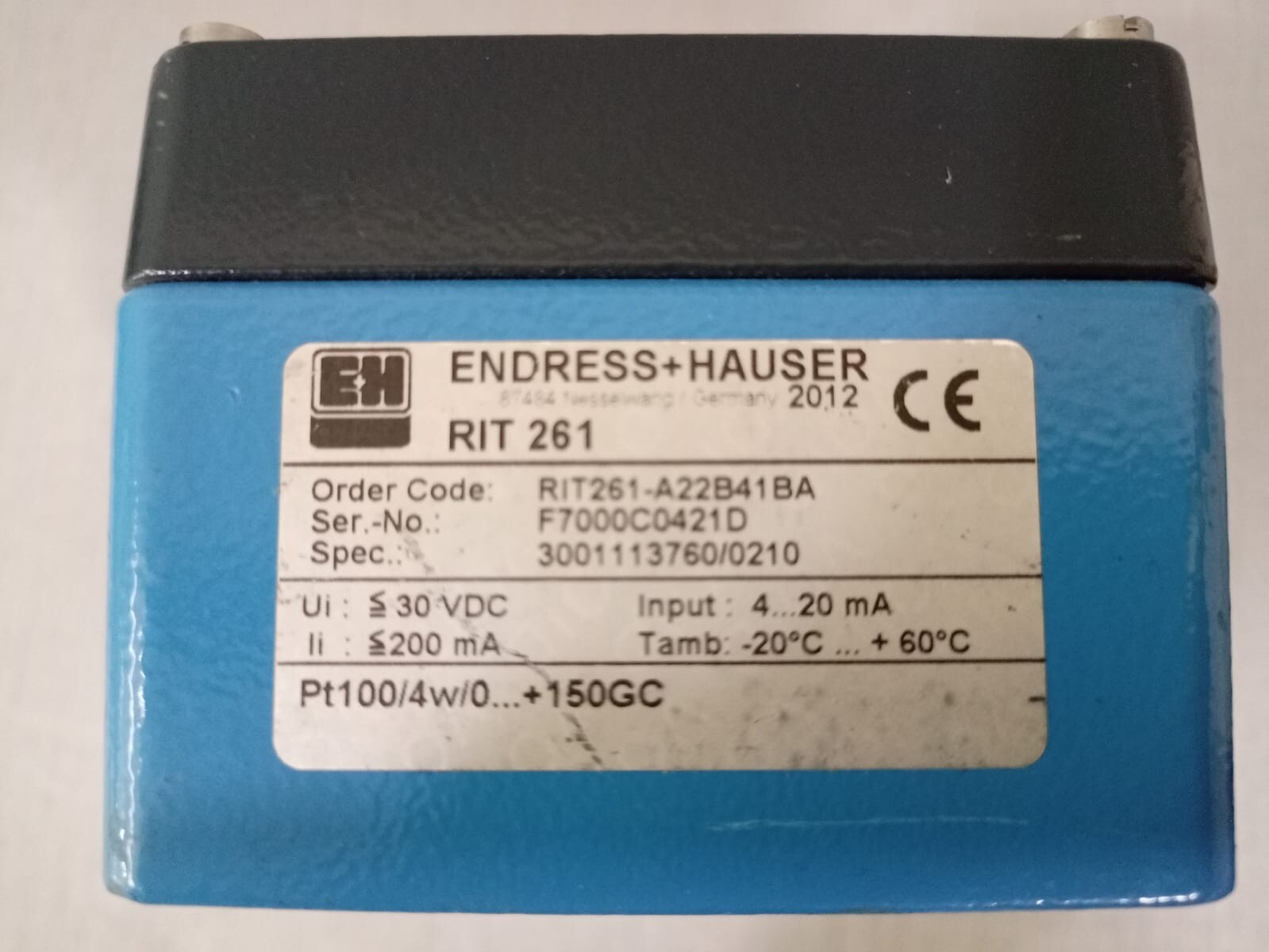 Endress+Hauser RIT 261/RIT 261-A22B41BA Endress & Hauser RIT 261/RIT 261-A22B41BA Temperature Transmitter 30VDC 200mA 2