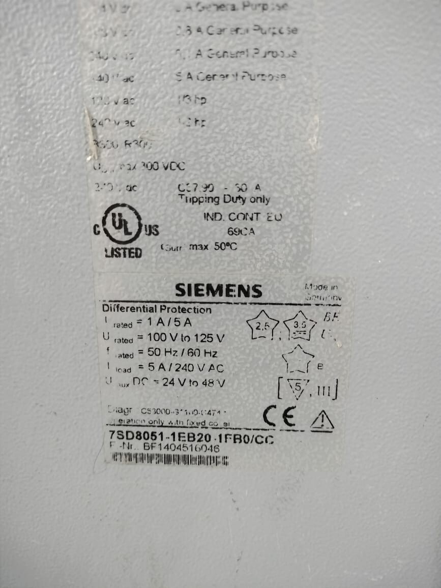 Siemens 7SD8051-1EB20-1FB0/CC SIEMENS Line Differential Protection 7SD8051-1EB20-1FB0/CC 5