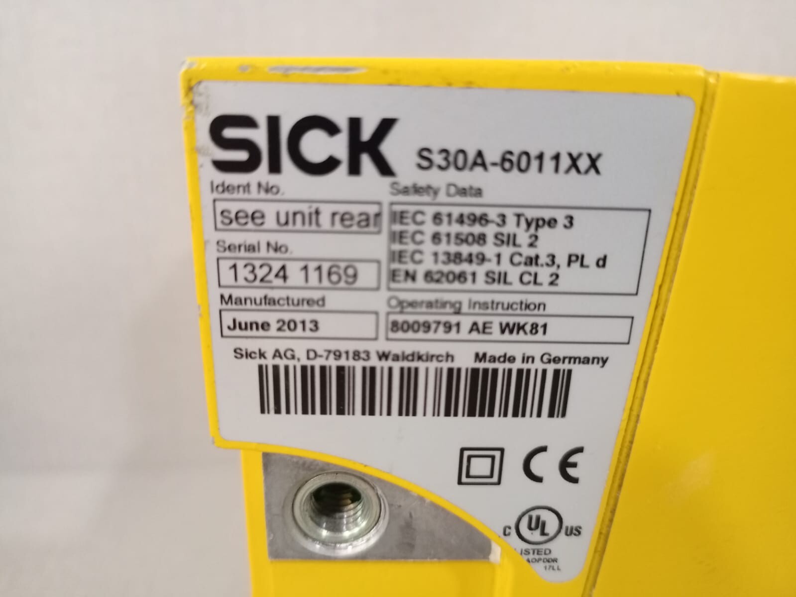 SICK S30A-6011XX SICK S30A-6011XX Safety Laser Scanner / S30A-XXXXCA 2
