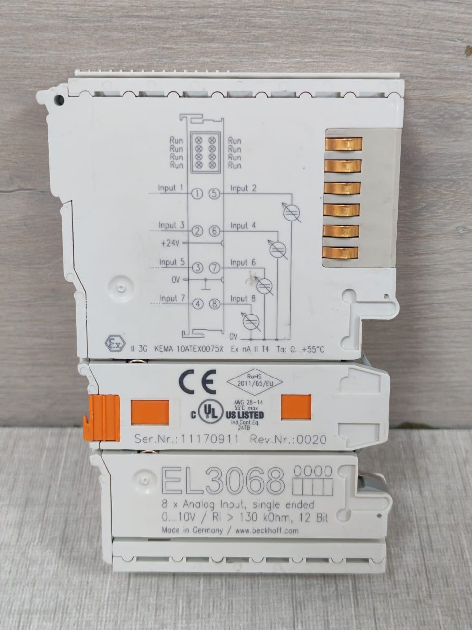 Beckhoff EL3068 BECKHOFF EL3068 8X ANALOG INPUT SINGLE ENDED 7
