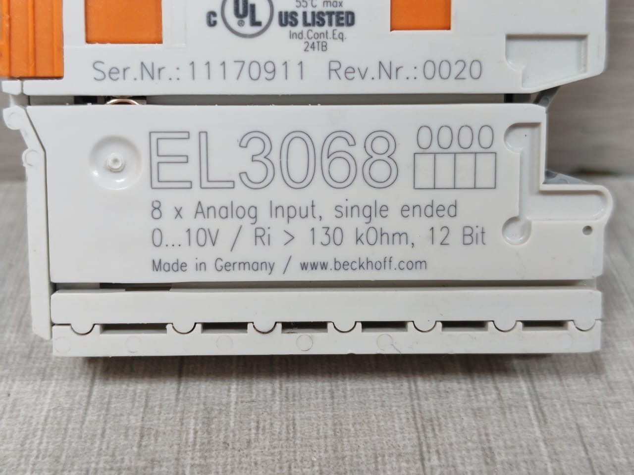 Beckhoff EL3068 BECKHOFF EL3068 8X ANALOG INPUT SINGLE ENDED 9