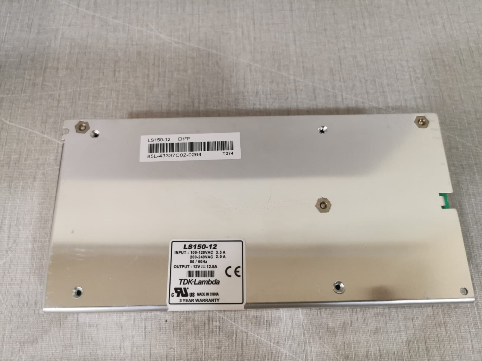 TDK Lambda LS150-12 TDK Lambda LS150-12 SWITCHING POWER SUPPLY 100-120VAC 3.5A 5