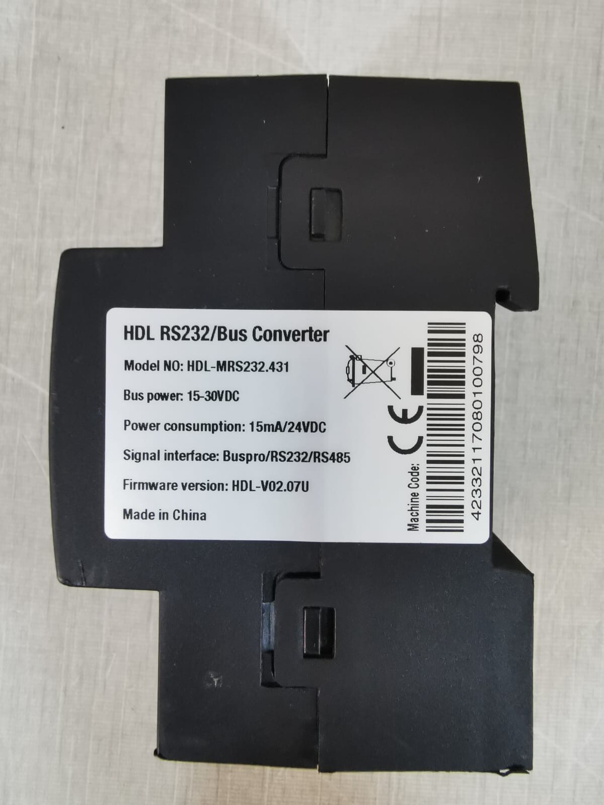 HDL MRS232.431 HDL MRS232.431 F/W VER.V02.07U HDL RS232 BUS CONVERTER 2