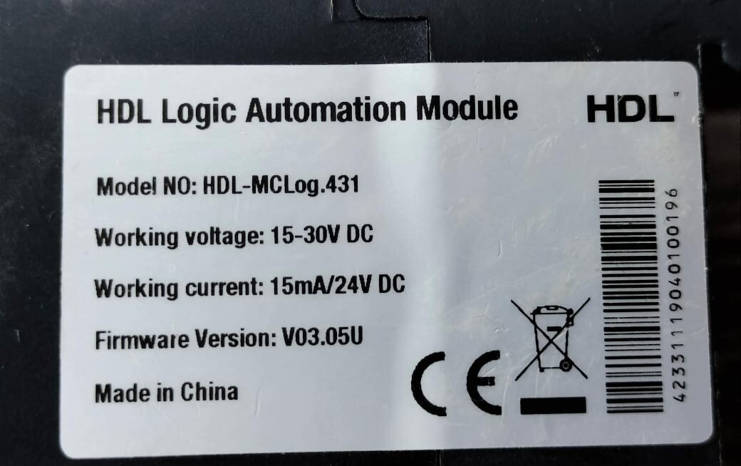 HDL V03.05U HDL MCLog.431 F/W VER.V03.05U HDL LOGIC AUTOMATION MODULE 3
