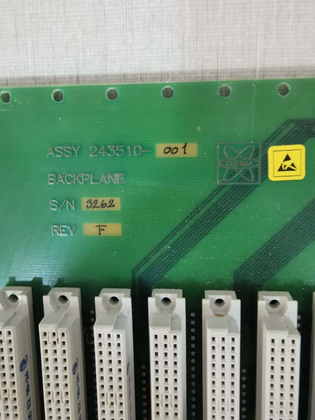 Terma ASSY-243510 TERMA Assy 243510 Backplane Board / PWB 243511-001-A Rev F PCB Board 2