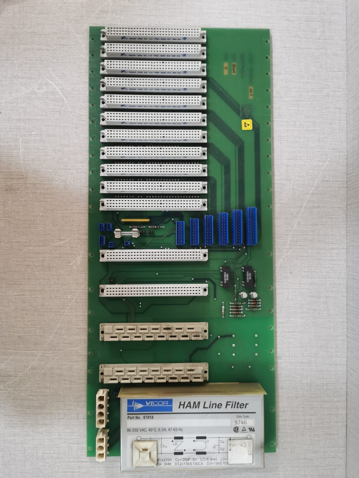 TERMA Assy 243510 Backplane Board / PWB 243511-001-A Rev F PCB Board