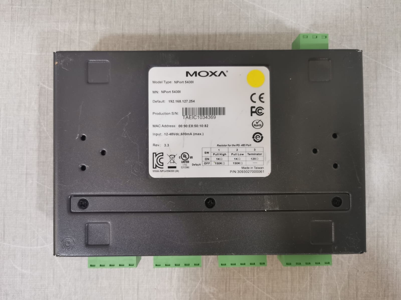 Moxa NPORT-54301 MOXA NPort 54301 RS-422/485 Serial Device Server 3