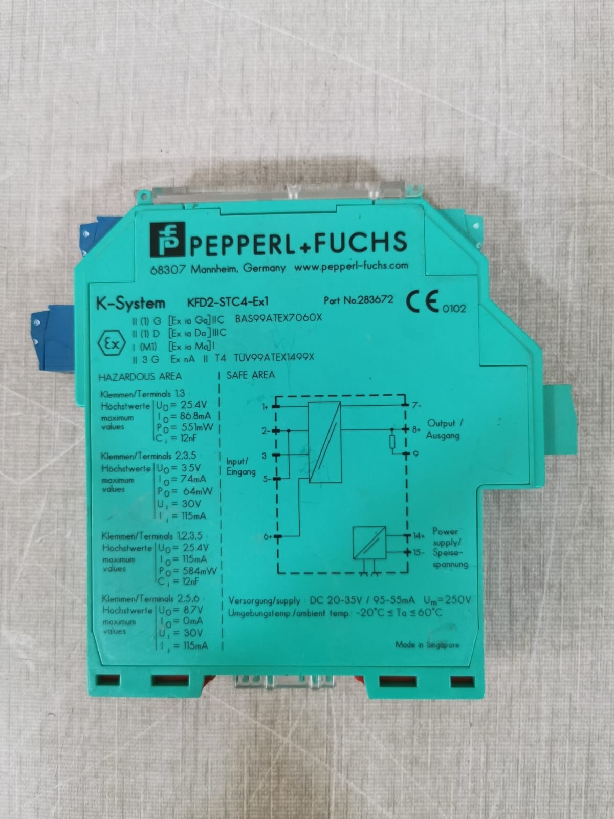 Pepperl+Fuchs K-SYSTEM Pepperl+Fuchs K-System KFD2-STC4-Ex1 / Par No. 283672 2