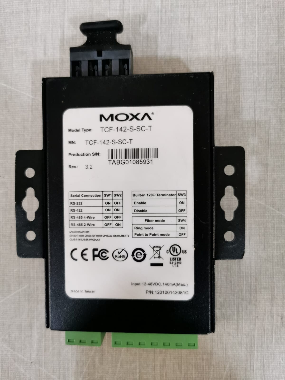 Moxa TCF-142-S-SC-T MOXA TCF-142-S-SC-T Serial to Fiber Converter 2