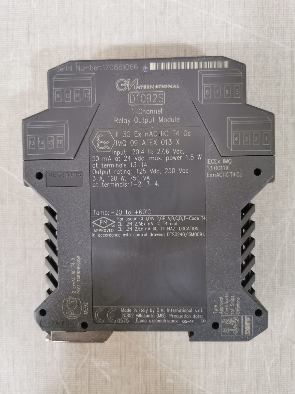 GM International D1092S GM International D1092S Relay Output Module 1 Channel 2