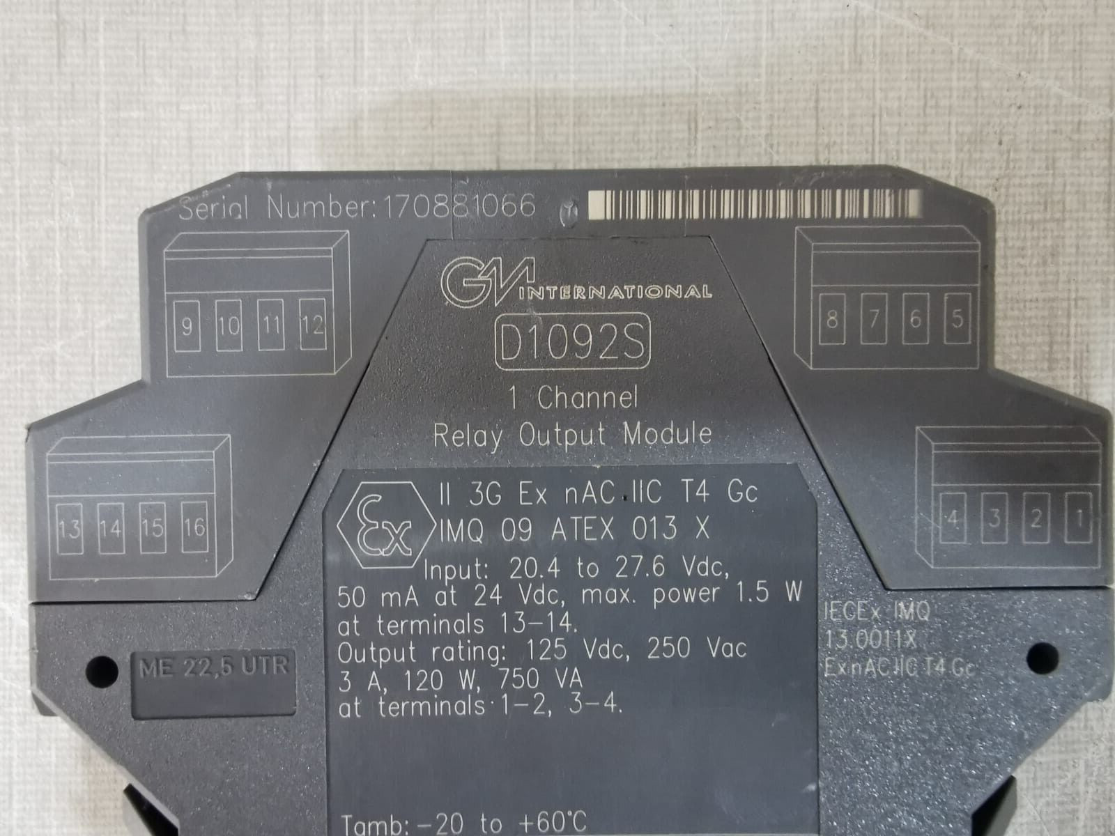 GM International D1092S GM International D1092S Relay Output Module 1 Channel 4