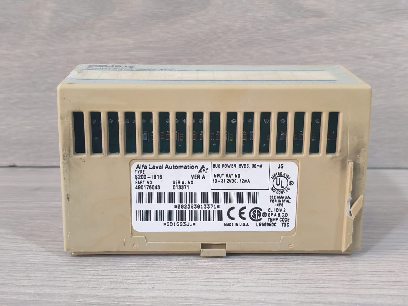 ALFA LAVAL AUTOMATION S200-IB16 ALFA LAVAL AUTOMATION S200-IB16 & S200-TB3 DIGITAL INPUT 16x24 VDC 5