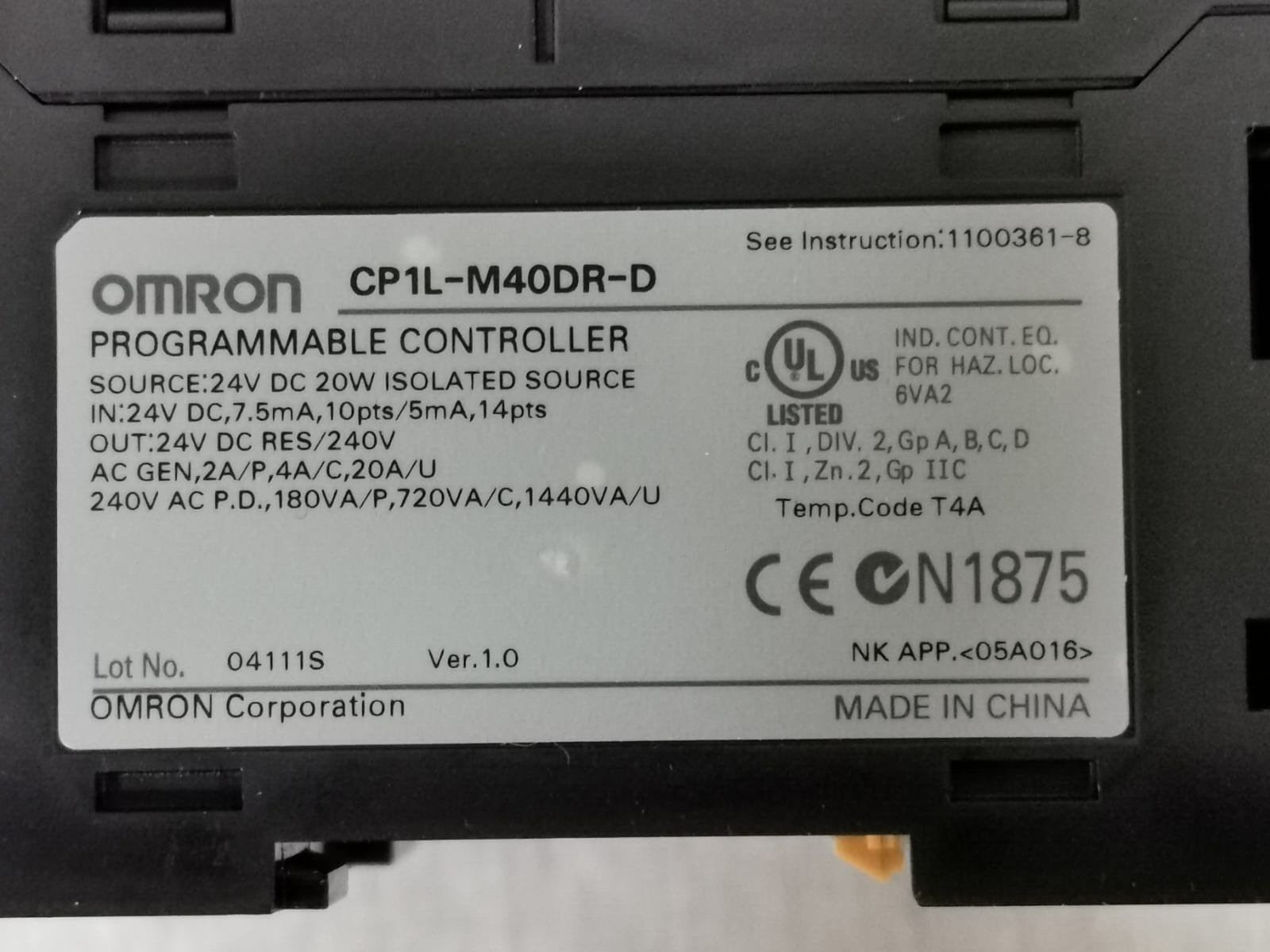Omron CP1L-M40DR-D OMRON CP1L-M40DR-D / Omron Sysmac CP1L Programmable Controller 2