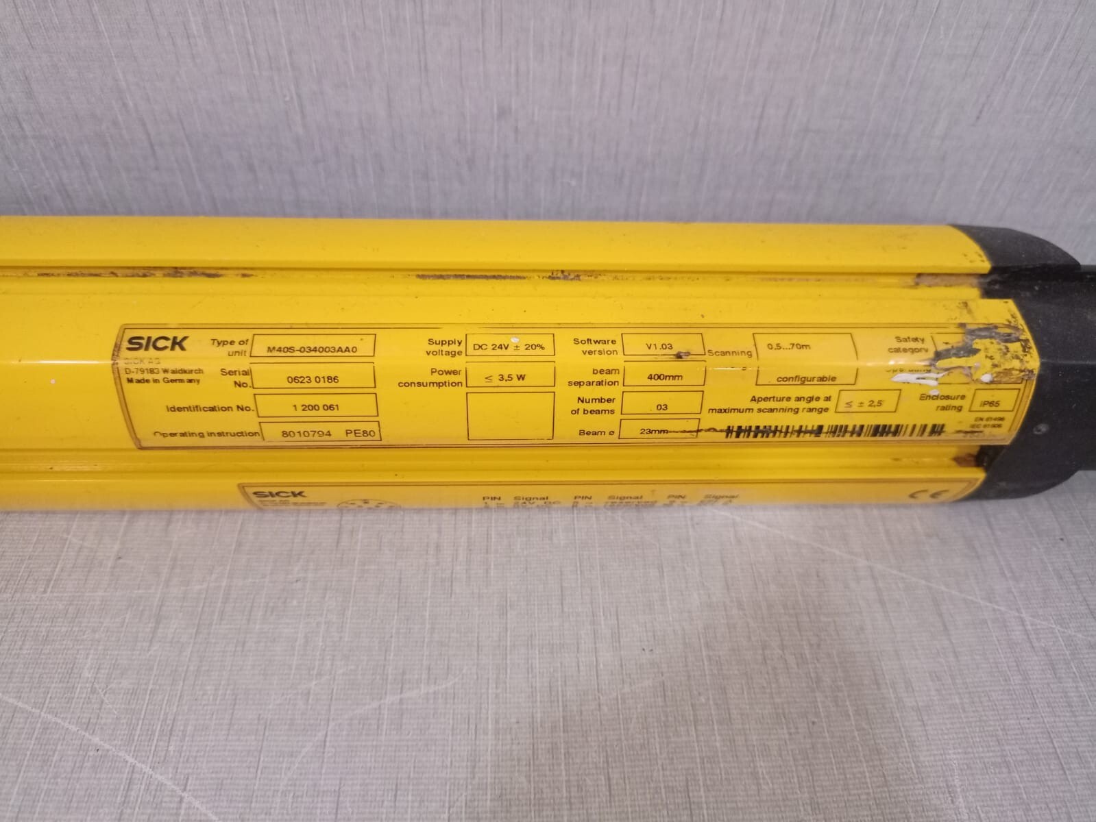 SICK M40S-034003AA0 SICK M4000 Advanced Beam Light Barrier Receiver M40S-034003AA0 ID 1 200 061 4