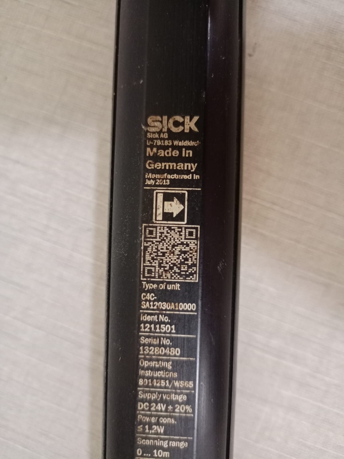 SICK C4C-SA12030A10000 SICK C4C-SA12030A10000 ID 1211501 24V SAFETY LIGHT CURTAIN - W/O COVER 5