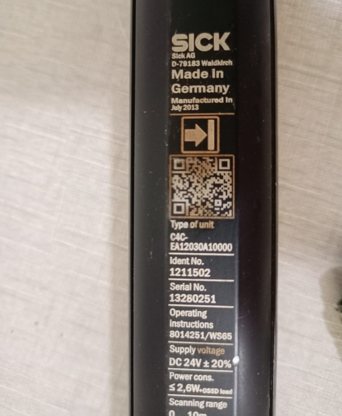 SICK 1211502 SICK C4C-EA12030A10000 ID No. 1211502 24V 6
