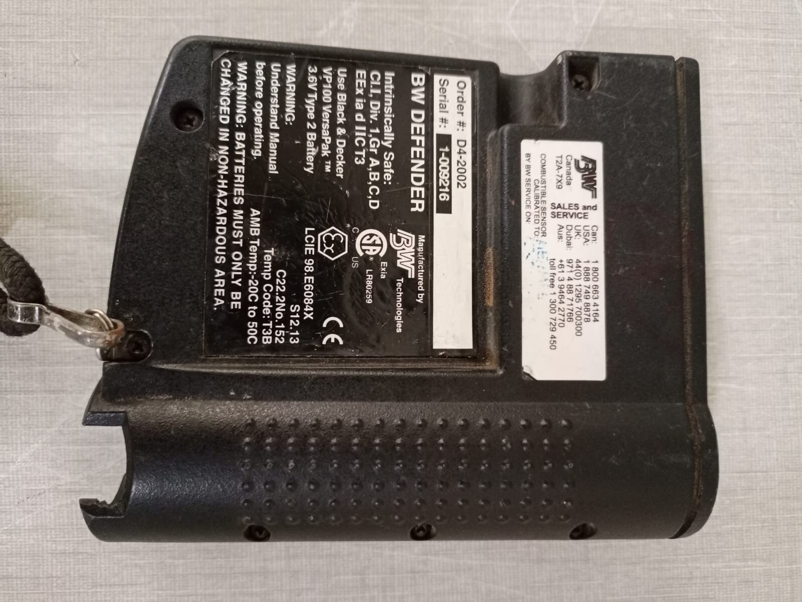BW D4-2002 BW Defender D4-2002 Personal MultiGas Detector 6