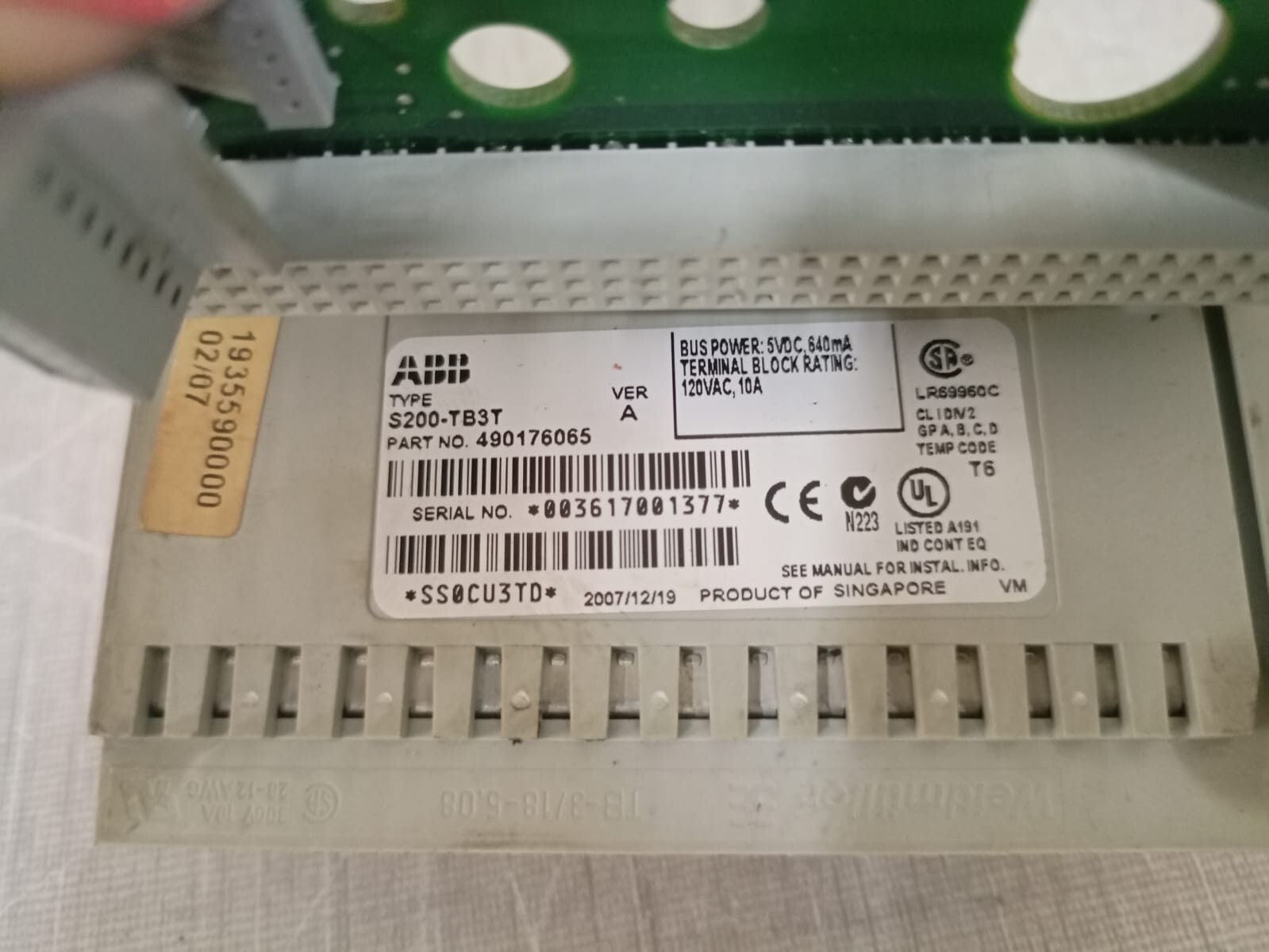ABB S200-TB3T ABB Terminal Base, Type S200-TB3T, 490176065 2