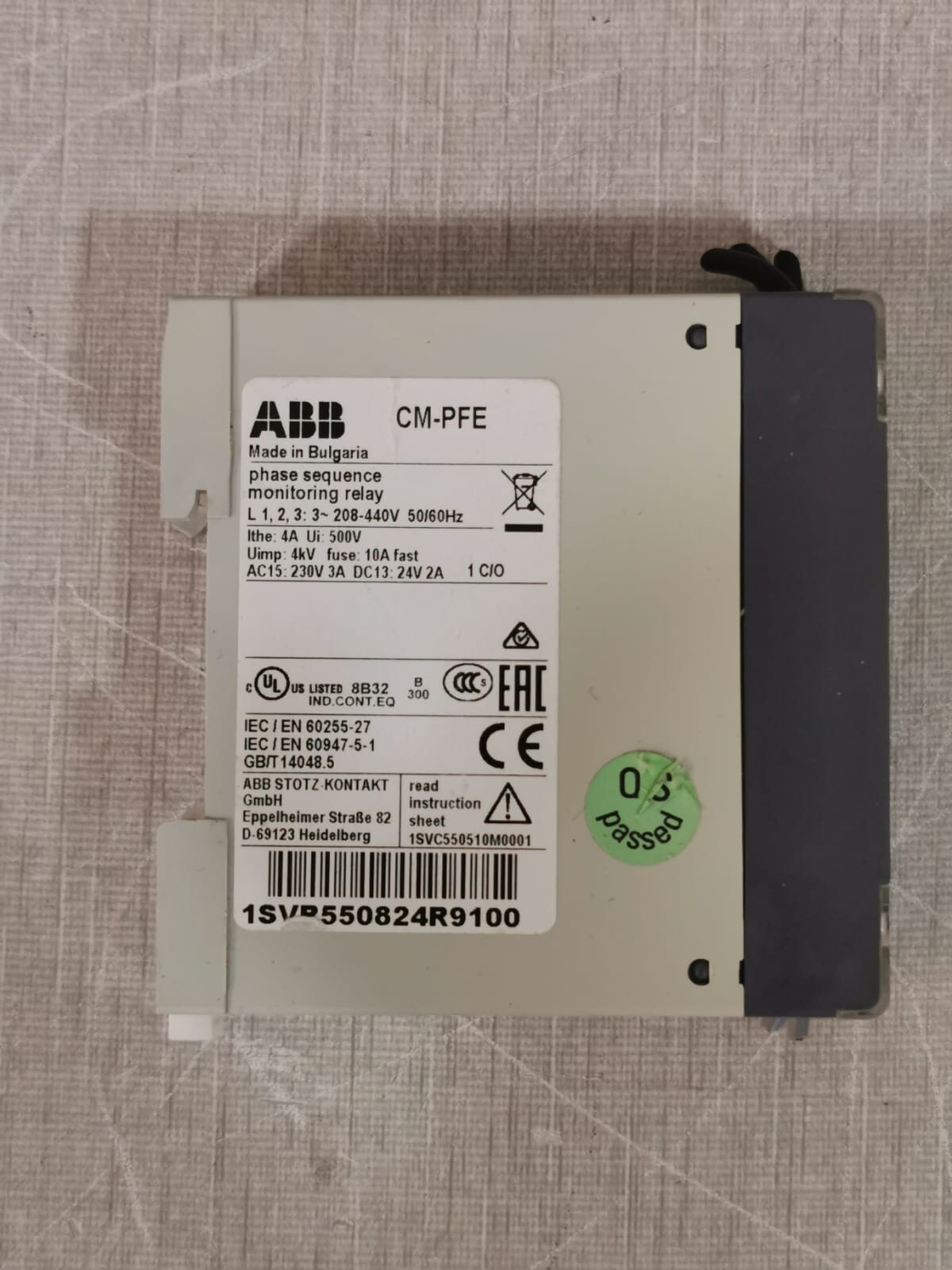 ABB CM-PFE ABB CM-PFE Phase Sequence Monitoring Relay 2