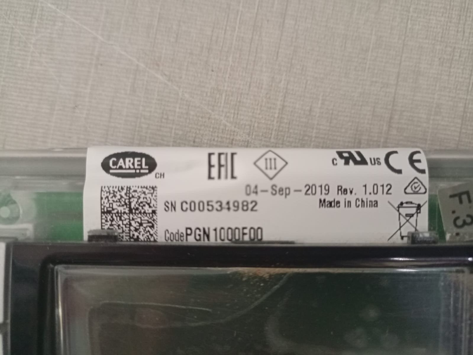 Carel PGN1000F00 CAREL PGN1000F00 Rev. 1.012 PANEL MOUNTING 2