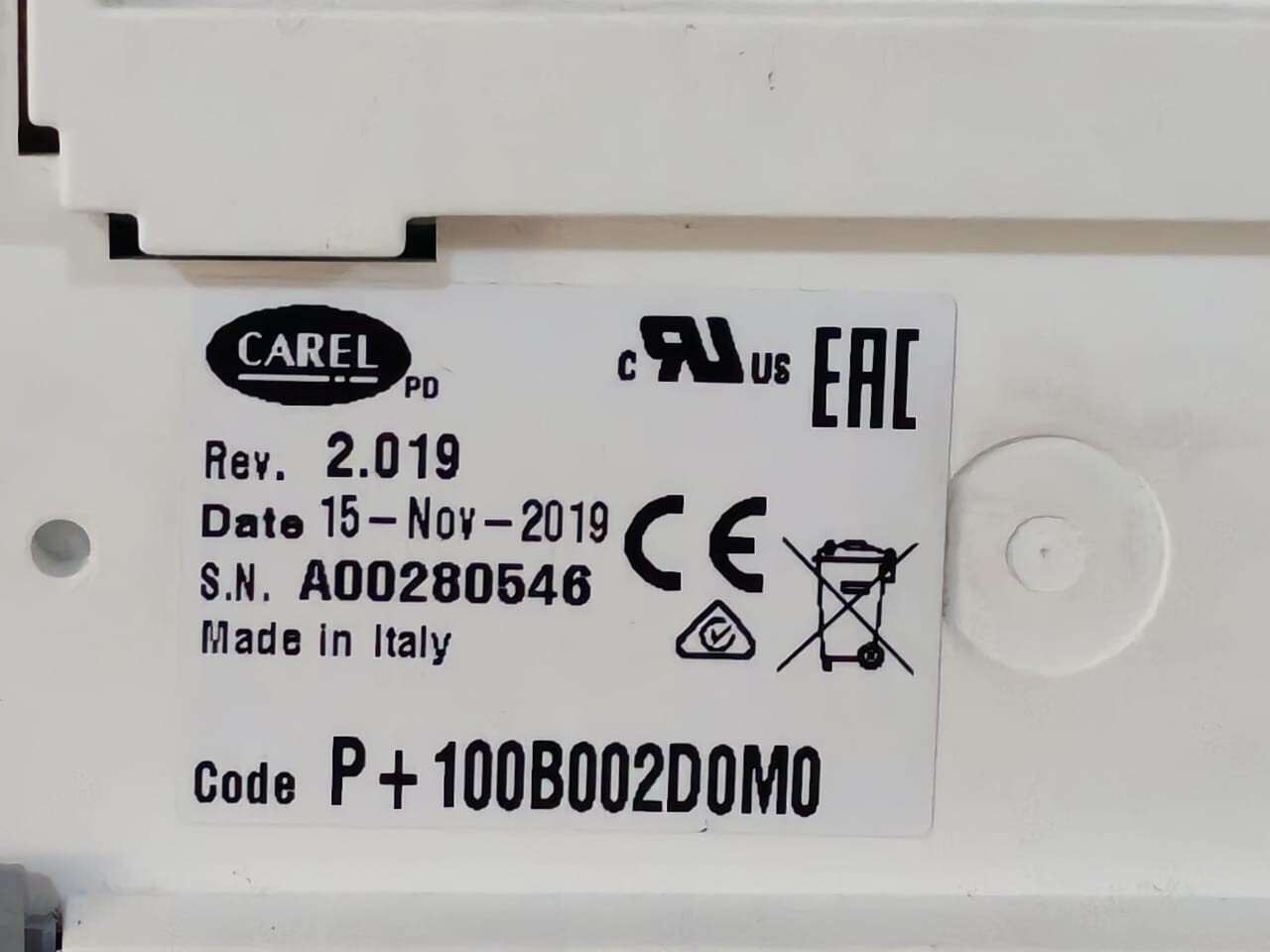 CAREL P+100B002D0M0 Carel PcoOem+ P+100B002D0M0 PLC Controller- Without Cover 10