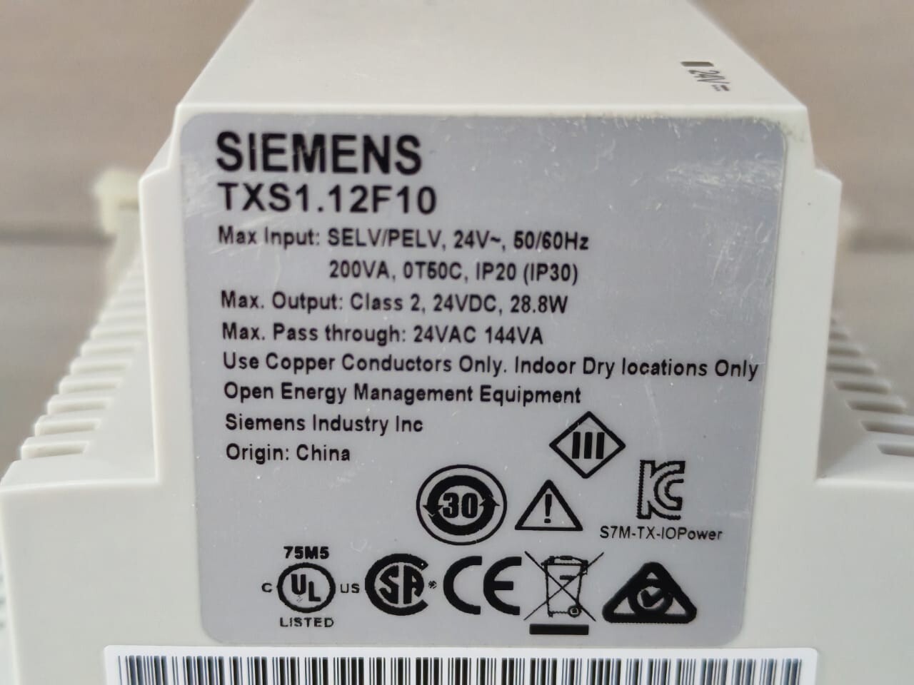 Siemens TXS1.12F10 Siemens TXS1.12F10 Power Supply 24V 10