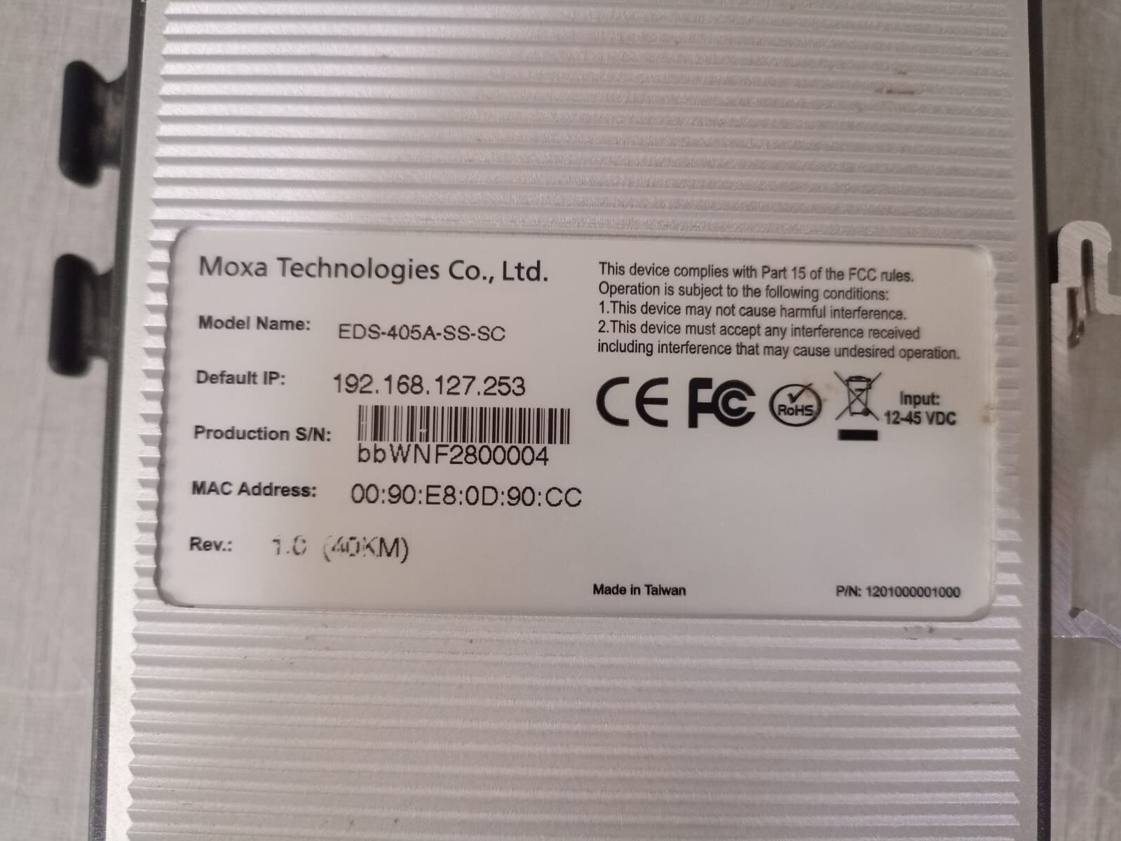 Moxa EDS-405A-SS-SC MOXA EtherDevice Switch EDS-405A-SS-SC 5