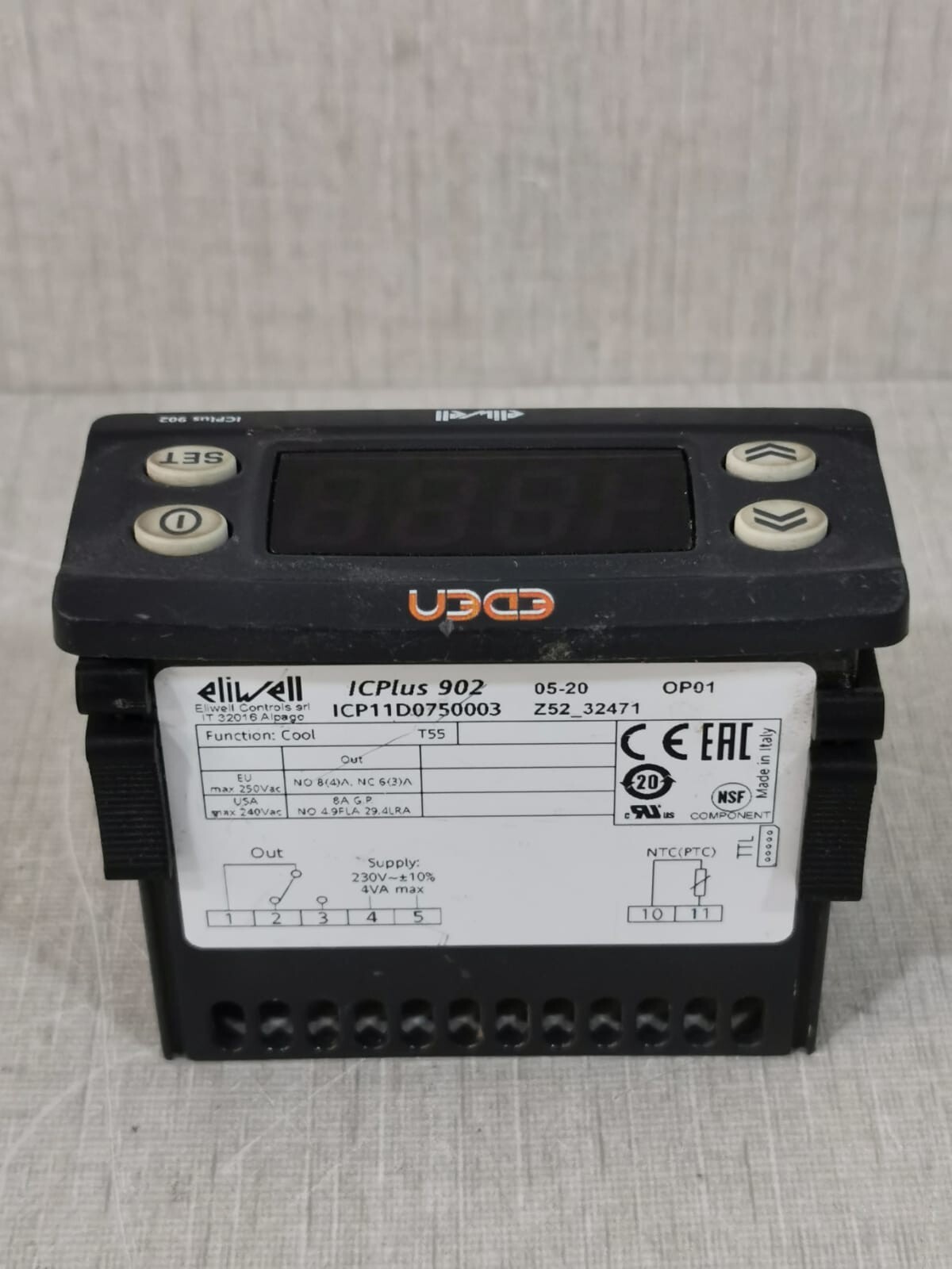 ELIWELL ICP11D0750003 Eliwell ICPLUS 902 ICP11D0750003 Digital Controller 230V 5