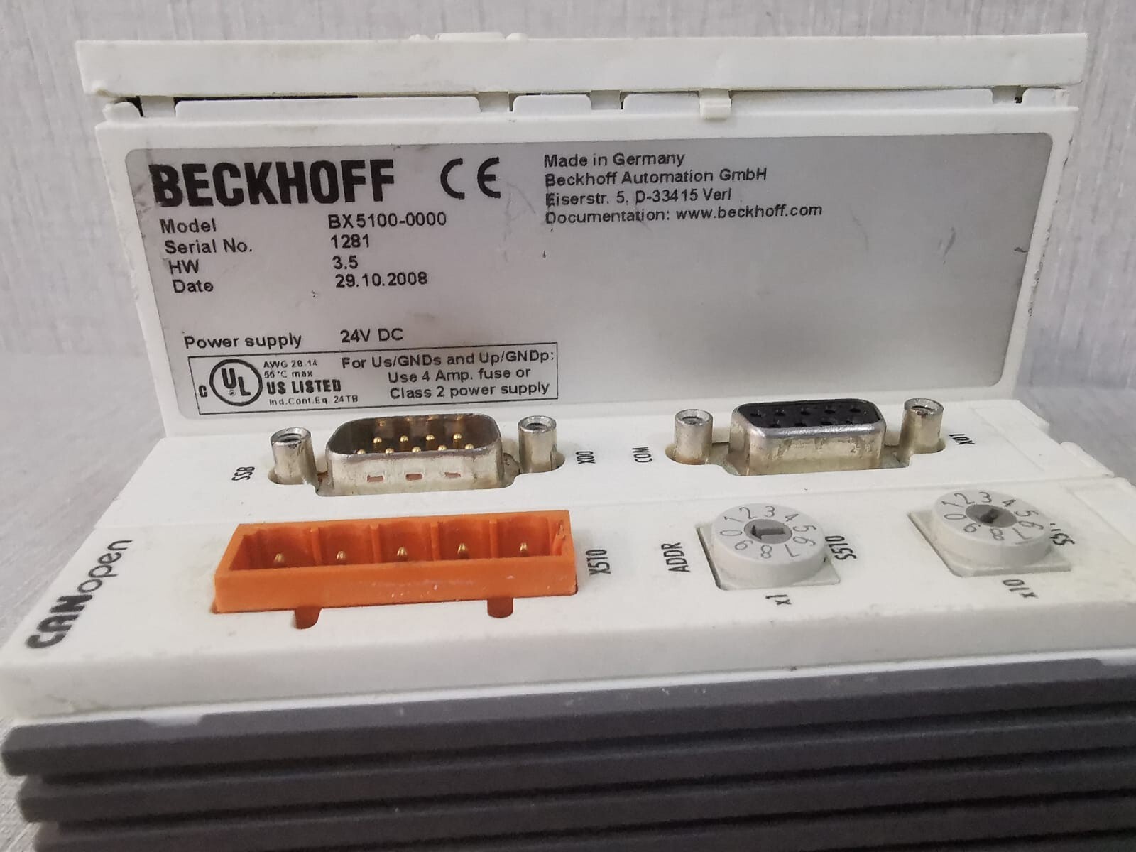 BECKHOFF BX5100-0000 BECKHOFF BX5100-0000 CANopen Need change Screen 3