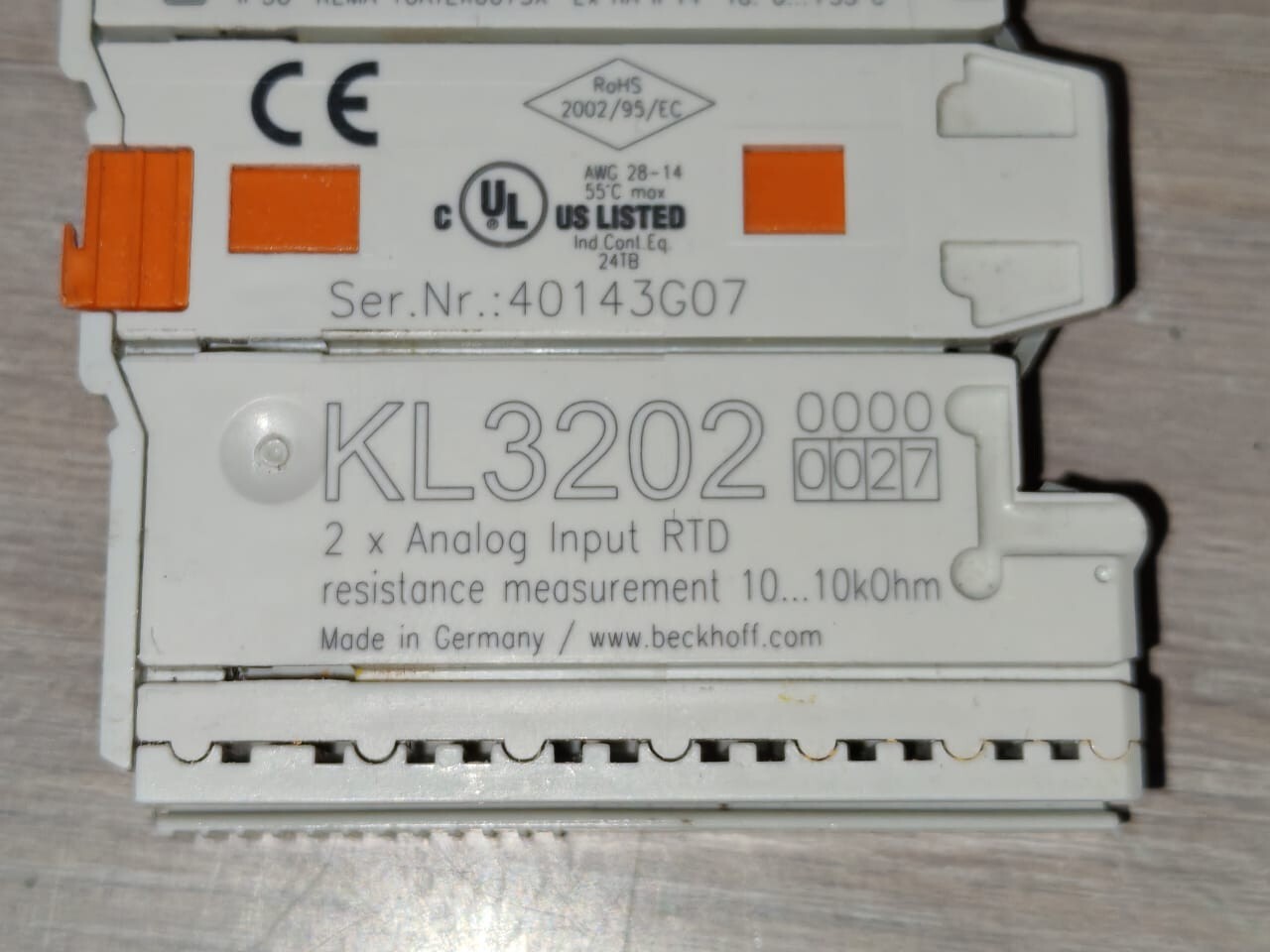 Beckhoff KL3202 BECKHOFF KL3202 2x Analog Input RTD 4